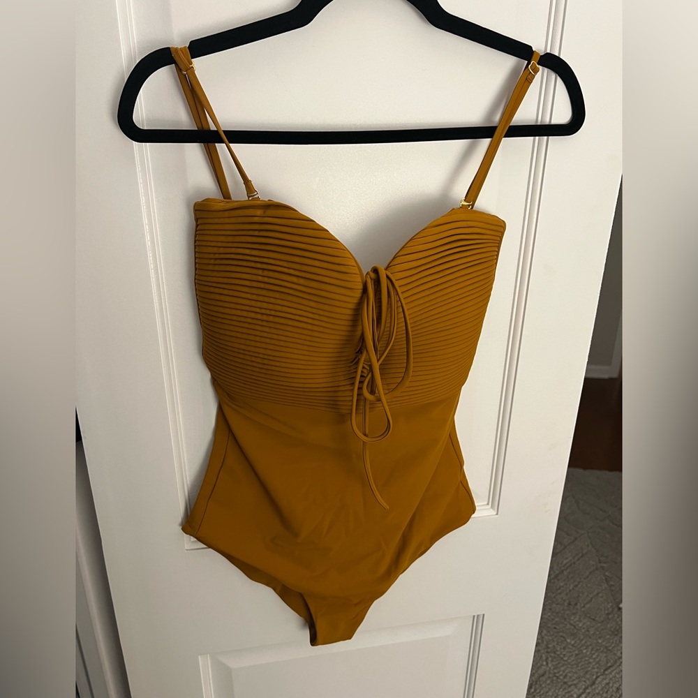 Juan De Dios Mustard One Piece Swim Suit
